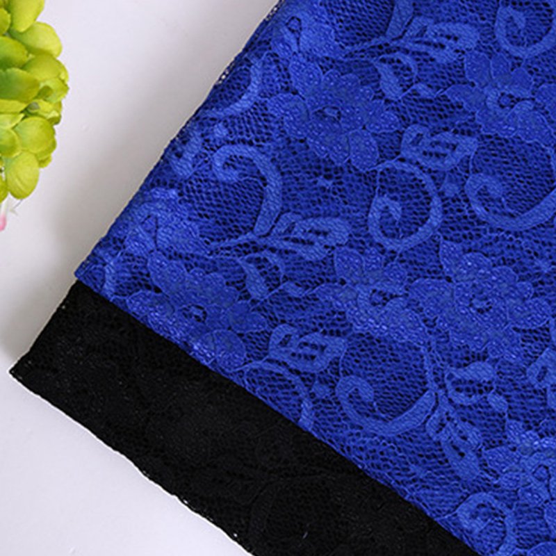 Lace Fabric Butterfly Blue Nylon Warp Knit for Women's Wear Wholesale 7